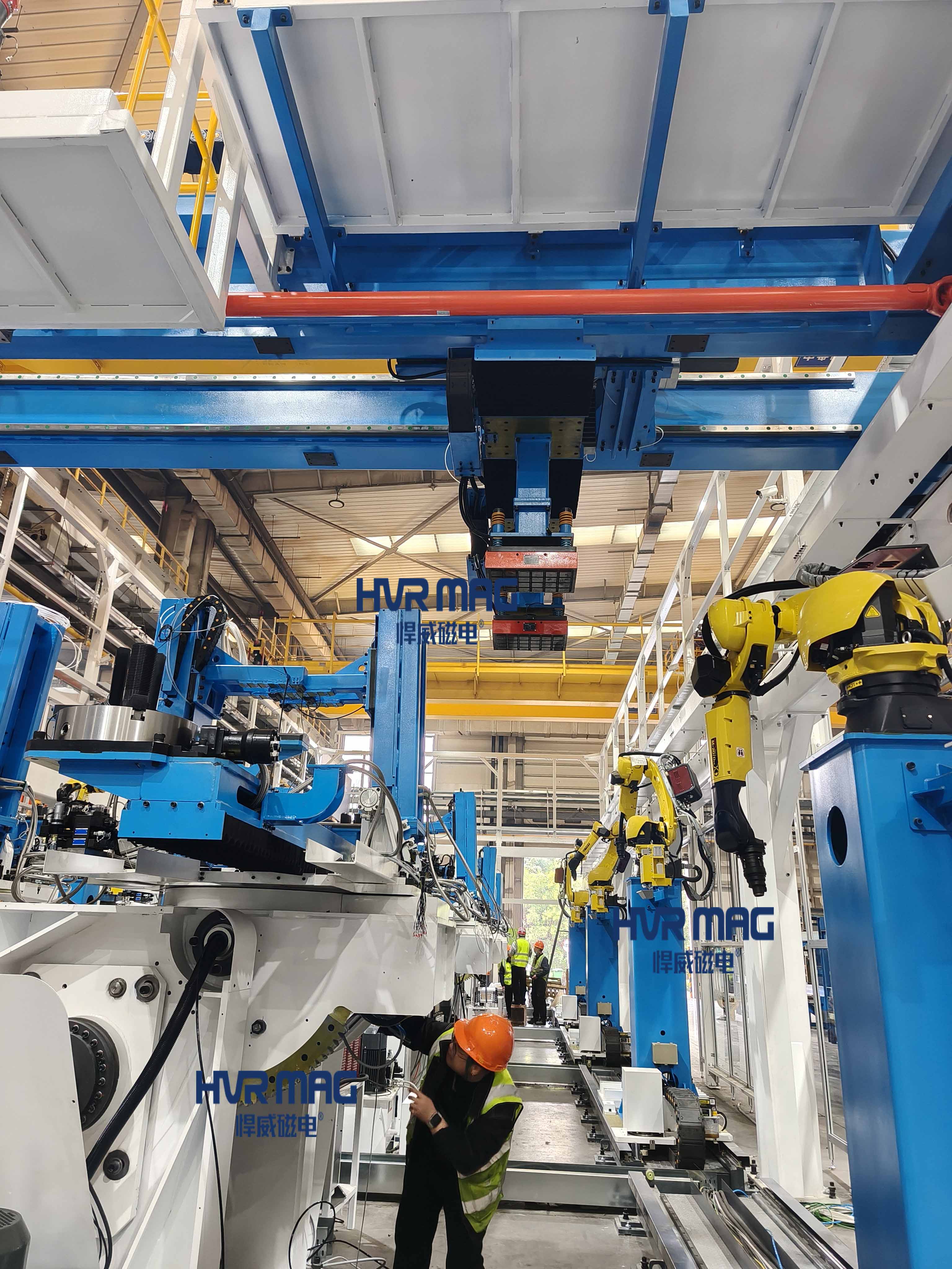 郑煤机智慧工厂提供的电永磁搬运解决方案