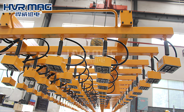 长薄钢板吊装案例丨中车集团32台电永磁磁盘联吊